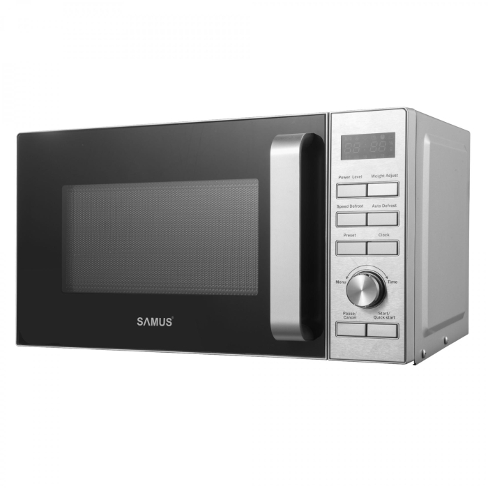 Cuptor cu microunde Samus SMC-20DX1, 20l, Putere 700W, Control Digital, 6 Programe de Preparare, Argintiu [1]
