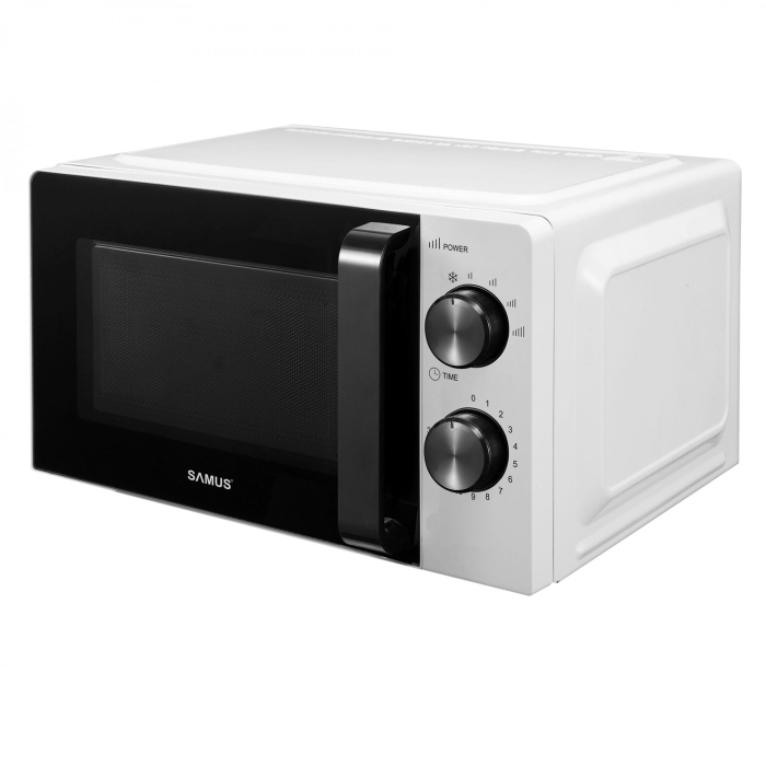 Cuptor cu microunde Samus SMC-20MW1, 20 l, Putere 700 W, 6 Nivele Putere, Timer 30 minute,Alb [1]