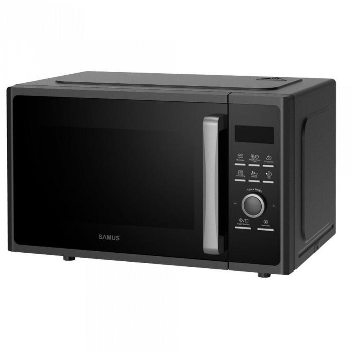 Cuptor cu microunde Samus SMC-23DB2, 23 L, 800 W, 5 Nivele de putere, Digital, 8 Programe de preparare, Dezghetare, Negru [1]