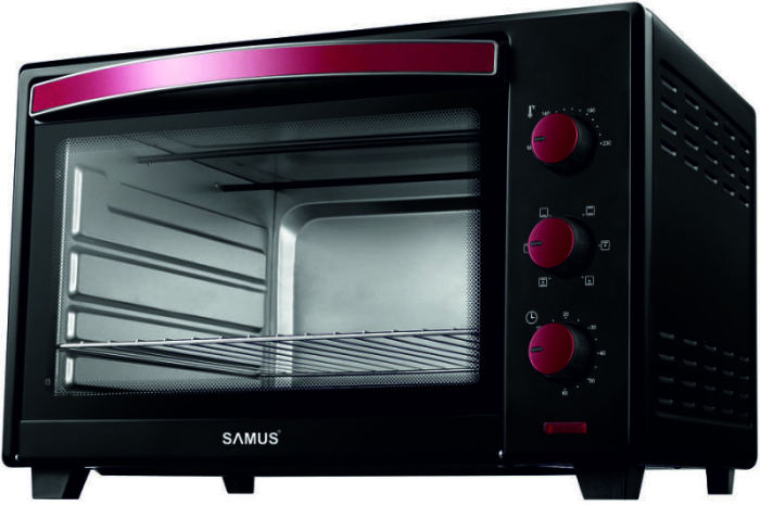 Cuptor electric Samus CS-45BC2, 2000 W, 45 litri, Control temp. de la 100°C la 230°C,Ceas analogic – 60 min,Convectie, Negru [2]