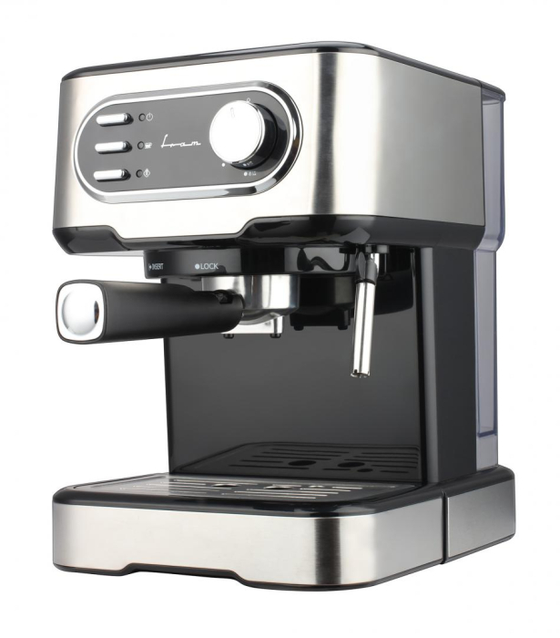 Espressor manual Fram FEM-850BKSS, 850W, 15 bar, rezervor apa 1.5L, Argintiu [2]