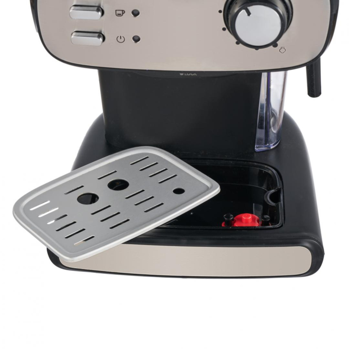Espressor manual Heinner Black Boquette HEM-1100BKX, 850W, 15bar, rezervor detasabil 1.2L, filtru dublu din inox, Negru/Inox [5]