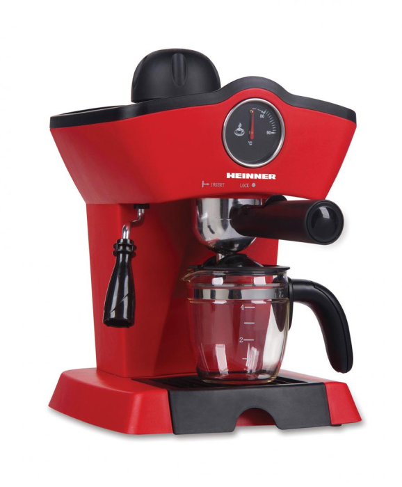 Espressor manual Heinner HEM-200RD, 800W, 3.5 bar, filtru inox, 250 ml, Rosu [1]