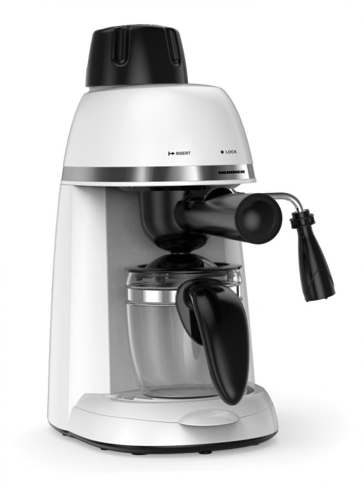 Espressor manual Heinner Kopy 350WH HEM-350WH, 800W, 3.5 bar, capacitate rezervor 0.24l, optiuni preparare: espresso si cappuccino, Alb [2]