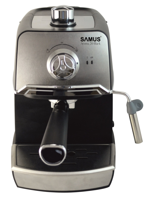 Espressor manual Samus Aroma 20 Black, 20 bari, Dispozitiv spumare, 1.2l , Negru/Inox [2]