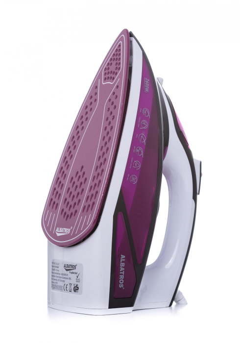 Fier de calcat  Albatros FUCHSIA,2600 W,rezervor 450 ml,Control variabil al aburilor 0-80 g/ min,Jet puternic de abur 110 g/min,Alb/Mov [2]