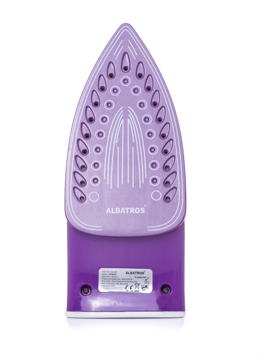Fier de calcat Albatros Jasmine, Talpa ceramica, 1800 W, Capacitate rezervor 170 ml, Jet puternic de abur 95 g/min, Functii auto-curatare, anticalcar, Mov [2]