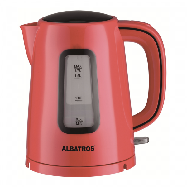 Fierbator Albatros ELEGANCE,2200 W,1.7 litri,Utilizare fÄrÄ fir,Bec indicator funcĹŁionare,ProtecĹŁie la supraĂ®ncÄlzire,Rosu [1]