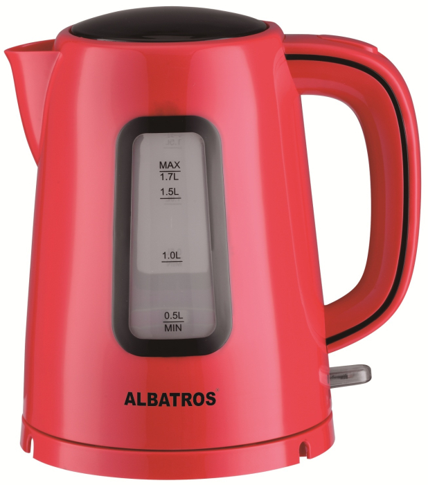 Fierbator Albatros ELEGANCE,2200 W,1.7 litri,Utilizare fÄrÄ fir,Bec indicator funcĹŁionare,ProtecĹŁie la supraĂ®ncÄlzire,Rosu [4]