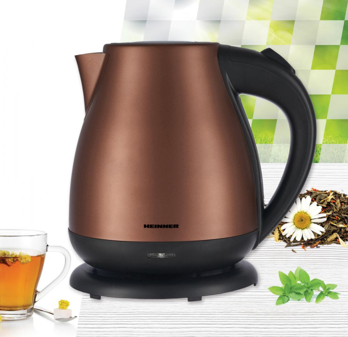 Fierbator Heinner Solstice 17 HEK-17IXC, electric, capacitate: 1.7L, baza rotativa 360Ëš, filtru detasabil si lavabil, element de incalzire din inox, protectie impotriva functionarii fara apa, auto op [3]