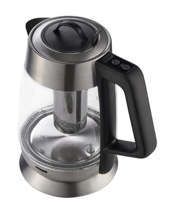 Fierbator Heinner HEK-TF18GX, electric, cu filtru pentru ceai, capacitate: 1.7L, 5 nivele temperatura, indicator luminos in functie de temperatura, control Touch, inox [2]