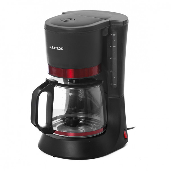 Filtru de cafea Albatros DELICIA,680 W,8 - 10 ceĹźti,Filtru permanent inclus,Buton pornit/oprit cu led,Negru [1]