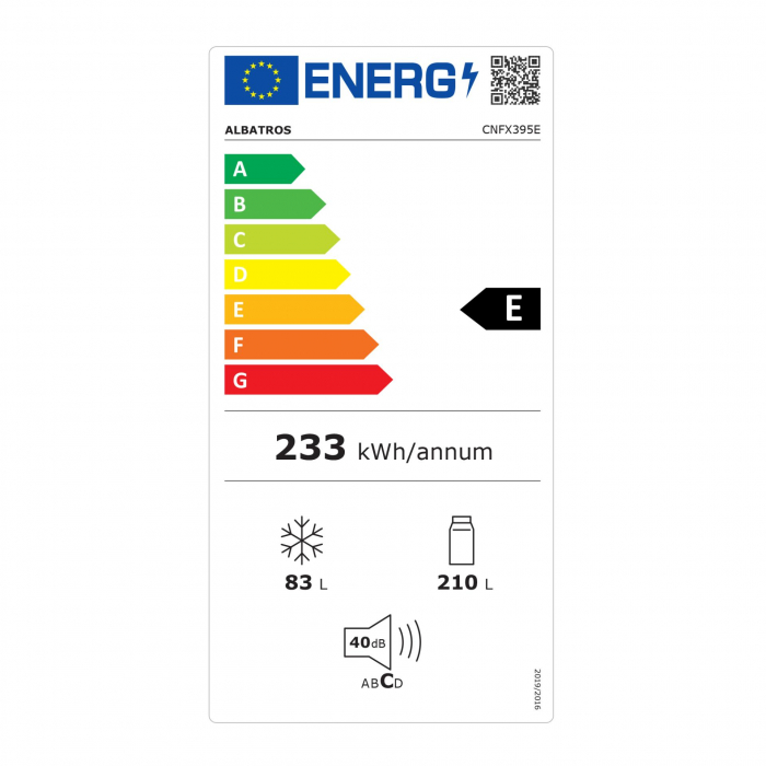 Frigider Albatros FA153E, 121 L, H 84 cm, Termostat reglabil,2 rafturi de sticla, 5 balcoane pe usa,1 sertar pentru legume, Usi reversibile, Clasa energetica E,Alb [3]
