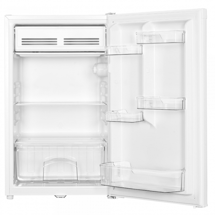 Frigider Albatros FA153E, 121 L, H 84 cm, Termostat reglabil,2 rafturi de sticla, 5 balcoane pe usa,1 sertar pentru legume, Usi reversibile, Clasa energetica E,Alb [2]
