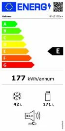 Frigider cu 2 usi Heinner HF-V212E++, 212L,145 cm, control mecanic cu termostat reglabil, lumina LED, 3 rafturi din sticla, clasa energetica E, Alb [3]
