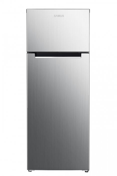 Frigider Samus SX284E,206 l,143 cm,4 rafturi din sticla,4 balcoane pe usa,Sertar pentru legume,Clasa energetica E,Inox [2]