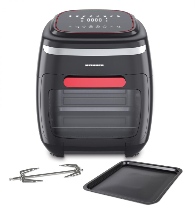 Friteuza Heinner Aifryer Crystal Clear HAF-B2000FB, cu aer cald ,gatire fara ulei, 2000W, capacitate cos 4.5L, capacitate cuptor 11L, 8 programe, 3 rafturi pentru preparare cu aer cald, afisaj digital [3]