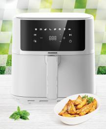 FRITEUZA CU AER CALD HEINNER WhiteElinn HAF-B6WH17SQ, 1700W, CAPACITATE COS: 5.7L, DISPLAY DIGITAL, CAVITATE METAL, TEMPERATURA: 80-200°C, TIMER: 60MIN, 8 PROGRAME PRESETATE, COS DETASABIL, AUTO-OPRIR [1]