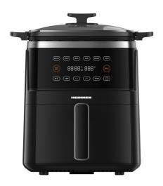 FRITEUZA CU AER CALD SI GRILL HEINNER VastCook HAFG-B5BK2600, 2600W, CAPACITATE COS: 5L, DISPLAY DIGITAL, TEMPERATURA: 80-200°C, TIMER: 60MIN, 6 PROGRAME PRESETATE, COS SI TAVA GRILL DETASABILE, AUTO- [3]
