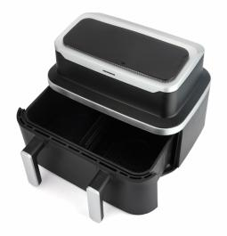 Friteuza dubla cu aer cald Heinner HAF-DDB9BK26, putere: 2600W, capacitate: 9L, control digital individual, temperatura: 80-220 grade C, timer 60 min, 10 programe presetate, auto-oprire, negru   Arata [2]