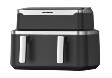 Friteuza dubla cu aer cald Heinner HAF-DDB9BK26, putere: 2600W, capacitate: 9L, control digital individual, temperatura: 80-220 grade C, timer 60 min, 10 programe presetate, auto-oprire, negru   Arata [3]