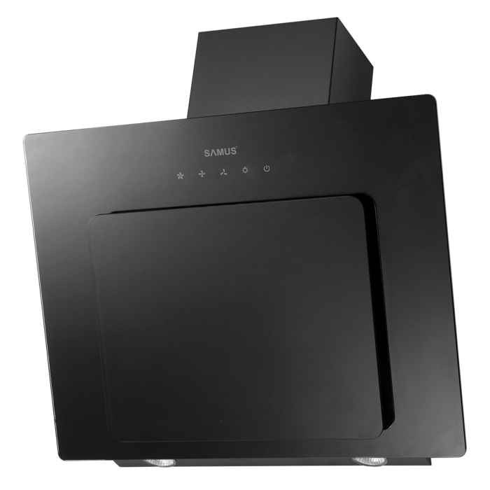 Hota decorativa inclinata Samus HSI640DGB, 60 cm, 1 Motor, Putere absorbtie: 211 - 398 m3/h,Afisaj Digital,clasa B, negru [1]