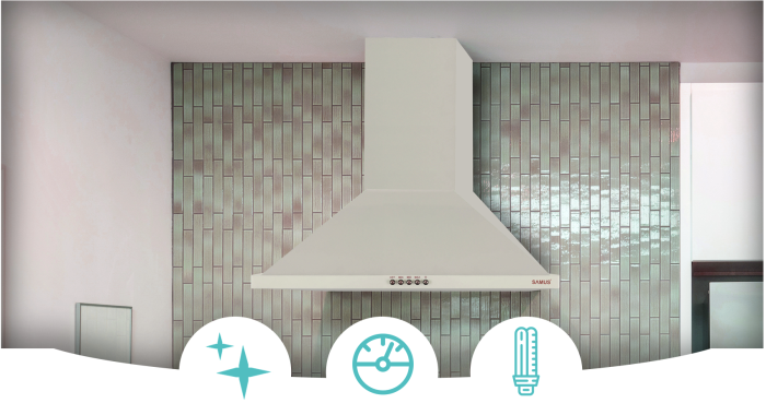 Hota decorativa Samus HS604DHR, 60 cm,400 mc/h, 1 motor, 166 W,Clasa E, bej [2]