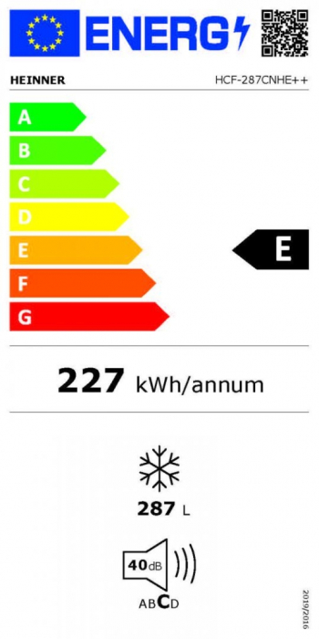 Lada frigorifica Heinner HCF-287CNHE++, 287 l, H 8... [2]