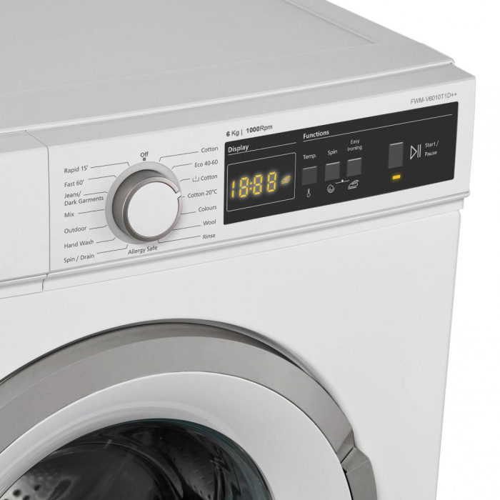 Masina de spalat rufe Fram FWM-V6010T1D++, 6 kg, 1000 rpm, Display LED, Anti-sifonare, Eco-Logic, Clasa D,Alb [4]