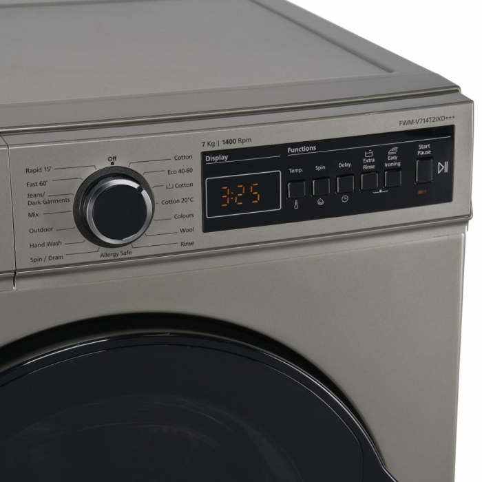 Masina de spalat rufe Fram FWM-V714T2IXD+++, 7 kg, 1400 rpm, Display digital, Allergy safe, Start intarziat, Anti-sifonare, Eco-Logic, Clasa D,Inox crom [3]