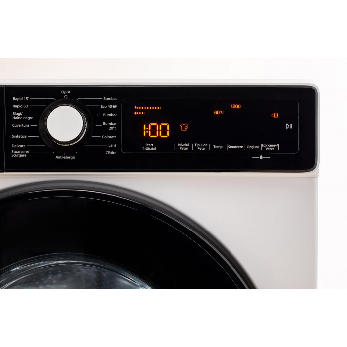 Masina de spalat rufe LDK Higeea 1012DISA,10 Kg, 1200 rpm, 15 Programe, Steam Assist, Anti-Alergic, Selectare nivel murdarie, Selectare tip pata, Prespalare, Motor inverter,Clasa A, Alb [3]