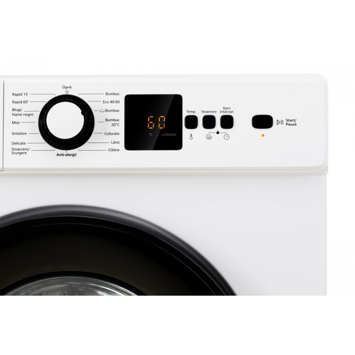 Masina de spalat rufe LDK Higeea 712DD, 7 Kg, 1200 rpm, 15 programe, Anti-Alergic, Amanare pornire, Display LED,Clasa D, Alb [3]