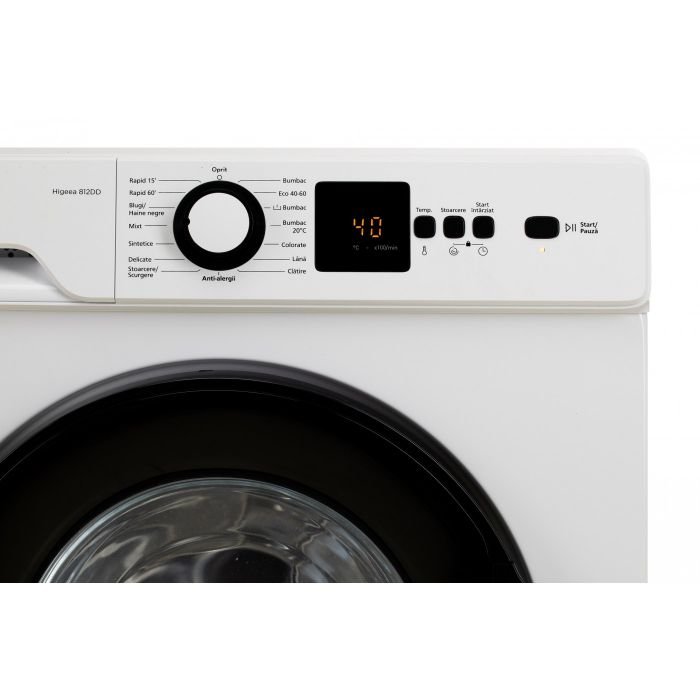 Masina de spalat rufe LDK Higeea 812DD, 8 Kg, 1200 rpm, 15 programe, Anti-Alergic, Amanare pornire, Display LED, Clasa D,Alb [5]