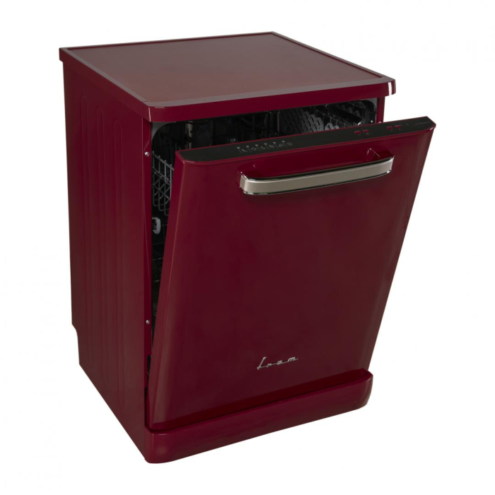 Masina de spalat vase Fram FDW-VRR606BDE++, 12 seturi, 6 programe,  Display LED, Pornire intarziata, Aquastop, 60 cm,Clasa E, Visiniu [3]