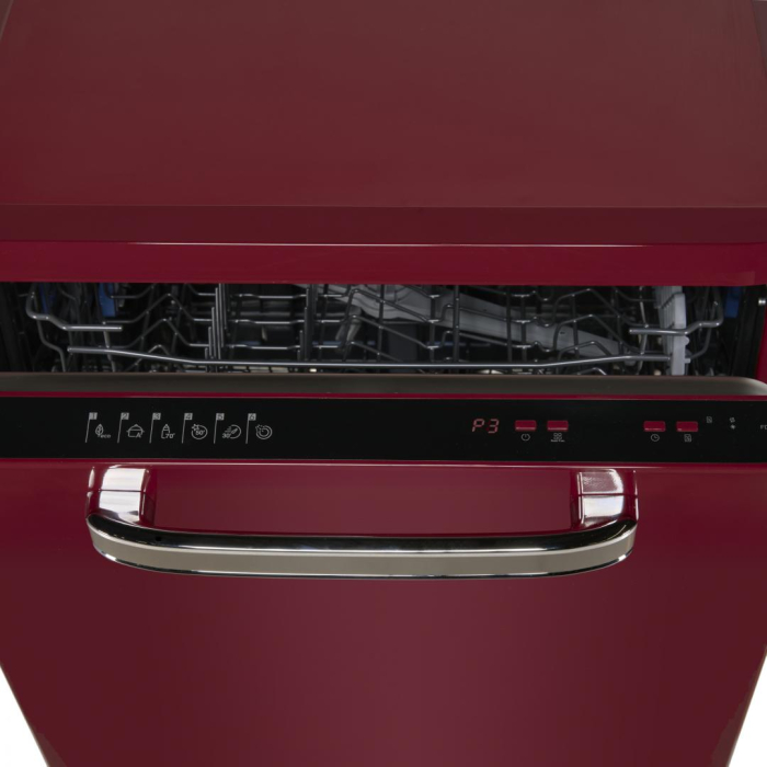 Masina de spalat vase Fram FDW-VRR606BDE++, 12 seturi, 6 programe,  Display LED, Pornire intarziata, Aquastop, 60 cm,Clasa E, Visiniu [6]
