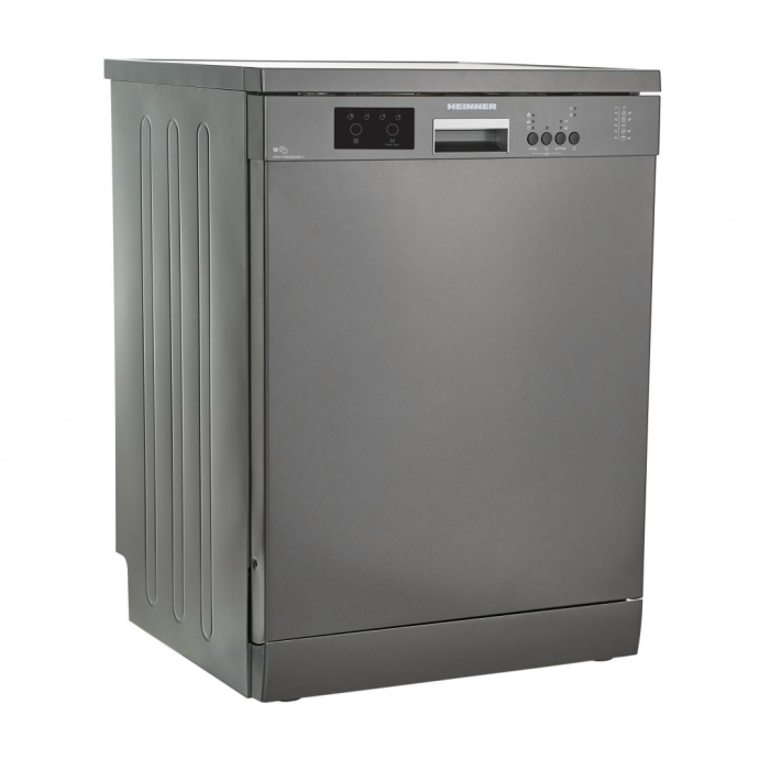 Masina de spalat vase Heinner HDW-FS6006DGE++, 12 Seturi, 6 programe, Half load, Aquastop, 60 cm, Clasa E,Antracit [2]