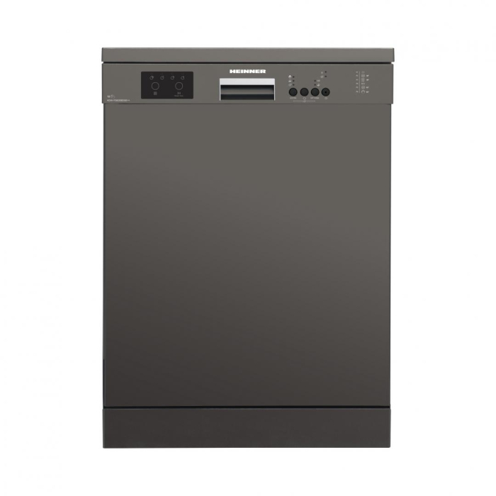 Masina de spalat vase Heinner HDW-FS6006DGE++, 12 Seturi, 6 programe, Half load, Aquastop, 60 cm, Clasa E,Antracit [1]