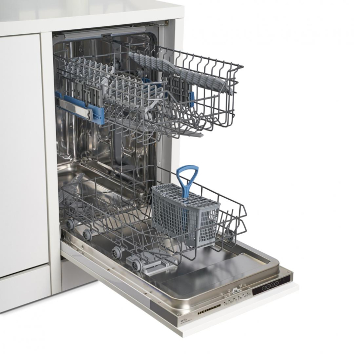 Masina de spalat vase incorporabila Heinner HDW-BI4506IE++, 10 Seturi, 6 programe, Half load, Aquastop, 45 cm, Clasa E, alb [4]