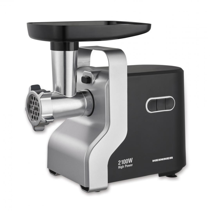 Masina de tocat Heinner MG-2100BKSL, 2100 W, Accesoriu rosii, Cutit Inox, Negru/Argintiu [2]