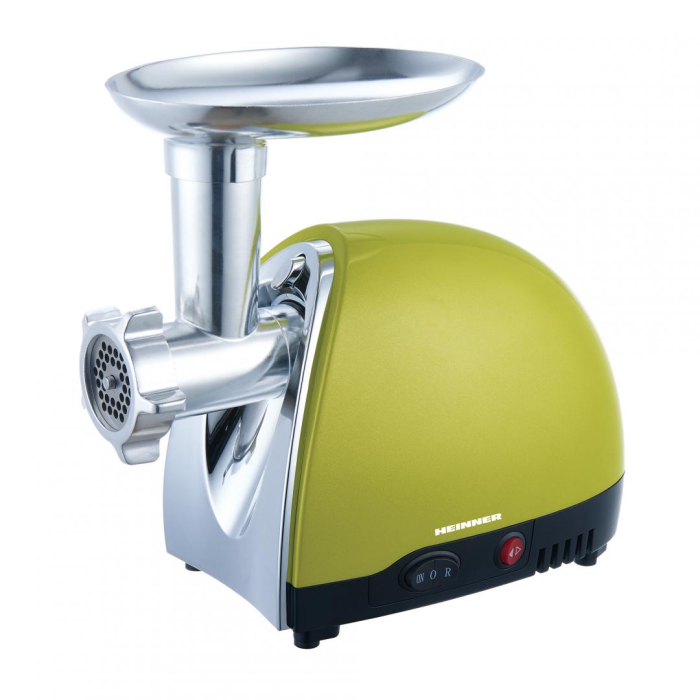 Masina de tocat Heinner MG1500TA-GR, 1600 W, Accesoriu pentru rosii si carnati, Cutit inox, Verde sidefat [1]
