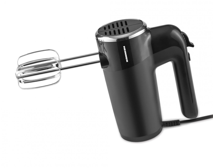 Mixer de mana Heinner HM-300BK, 300W, 6 viteze+turbo, 2 seturi accesorii inox, Negru [2]