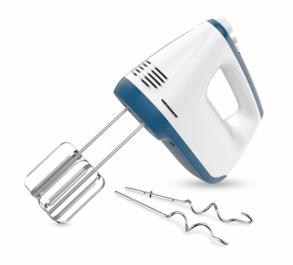 MIXER DE MANA HEINNER HM-400BL, PUTERE: 400W, 2 TELURI SI 2 CARLIGE DIN INOX, 6 VITEZE + TURBO, SELF STAND, ALB + ALBASTRU [2]