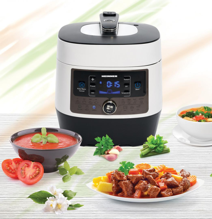 Multicooker sub presiune Heinner HPCK-6WH, 3.8 L, 15 programe, Vas antiadeziv detasabil, Presiune reglabila, Timer, Display led, Alb [4]