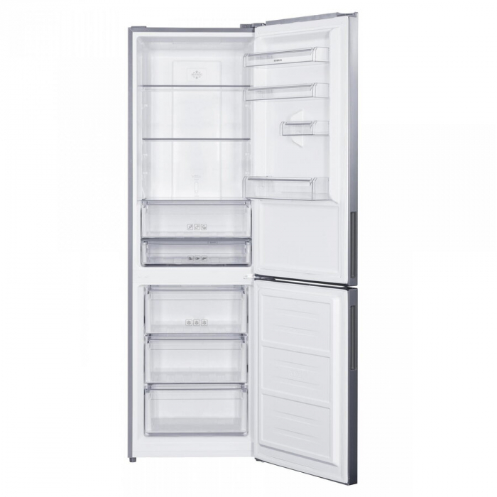 Combina Frigorifica Samus SCX486NFE, 347 L, Full No Frost, Clasa energetica E, Termostat electronic reglabil, 3 sertare la congelator, H 195 cm, Inox-Argintiu [2]