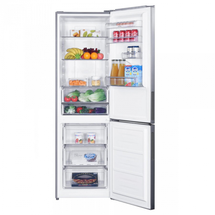 Combina Frigorifica Samus SCX486NFE, 347 L, Full No Frost, Clasa energetica E, Termostat electronic reglabil, 3 sertare la congelator, H 195 cm, Inox-Argintiu [3]