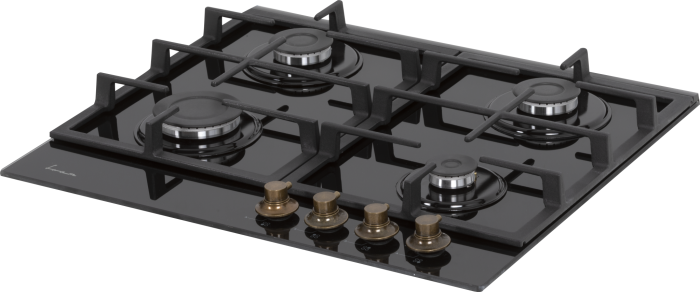 Plita incorporabila Fram FBH-S4IWF-GRBK, Gaz, 4 arzatoare, Aprindere electrica, Gratar fonta, Duze GPL incluse, 60 cm, Sticla neagra [3]