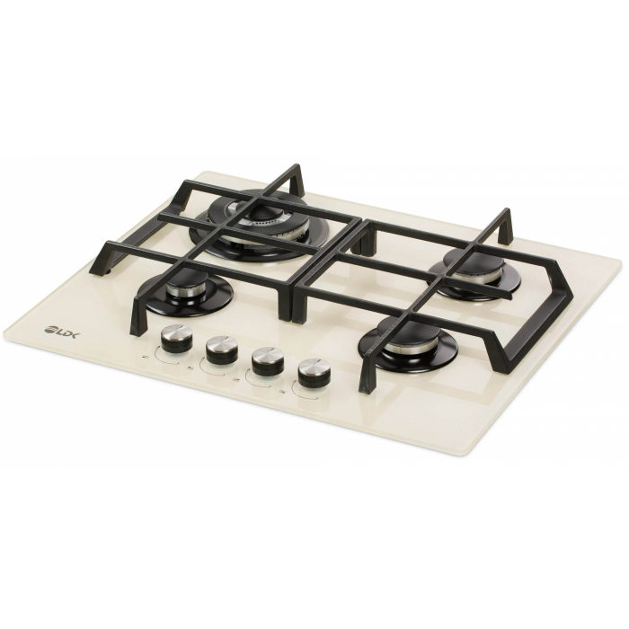 Plita incorporabila LDK Cordoba WOK JZ4BEIJE60, Gaz, 4 arzatoare, WOK, Aprindere electrica, Gratare fonta, Siguranta, 60 cm, Bej [3]