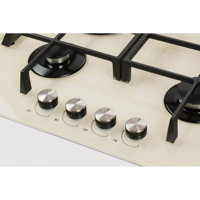 Plita incorporabila LDK Cordoba WOK JZ4BEIJE60, Gaz, 4 arzatoare, WOK, Aprindere electrica, Gratare fonta, Siguranta, 60 cm, Bej [2]