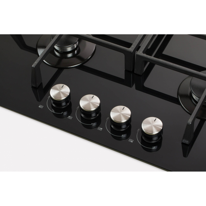 Plita incorporabila LDK Cordoba WOK JZ4BK60, Gaz, 4 arzatoare, WOK, Aprindere electrica, Gratare fonta, Siguranta, 60 cm, Negru [2]