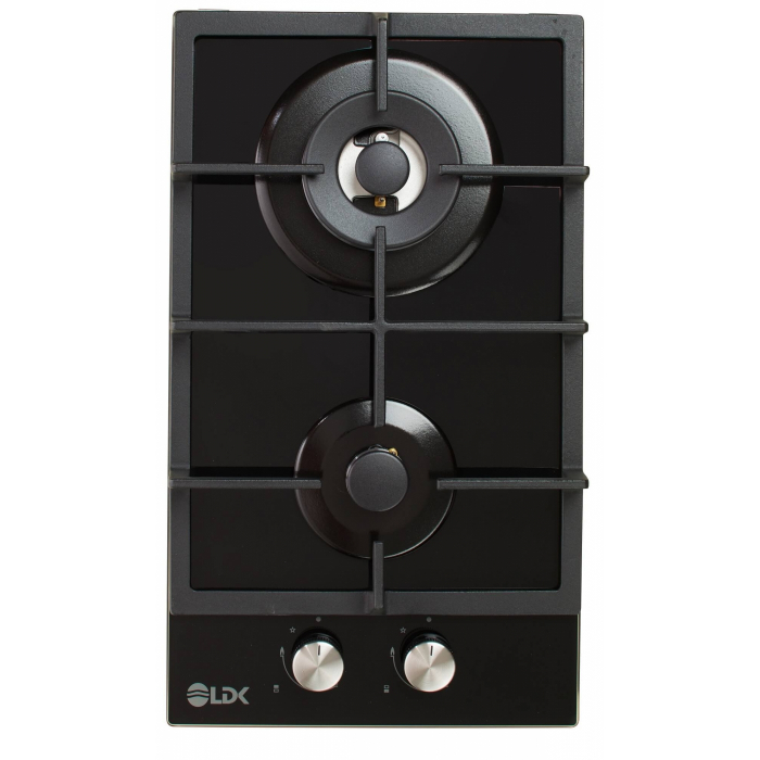 Plita incorporabila LDK Linares WOK JZ2BK30, Gaz, 2 arzatoare, Aprindere electrica, WOK, Gratare fonta, Siguranta, 30 cm, Negru [2]